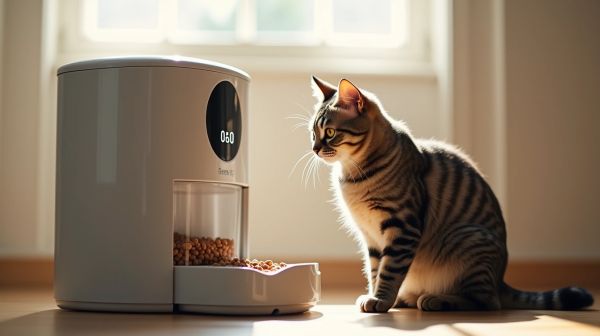 Étonnez votre chat avec un distributeur de croquettes automatique